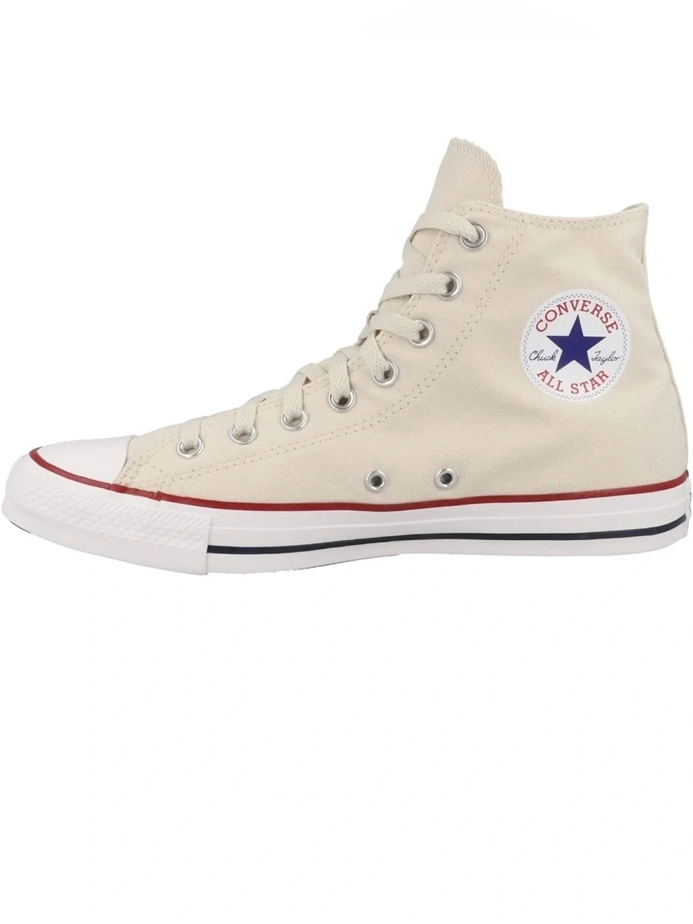 Converse High Top Sneakers in Cream with Navy Star